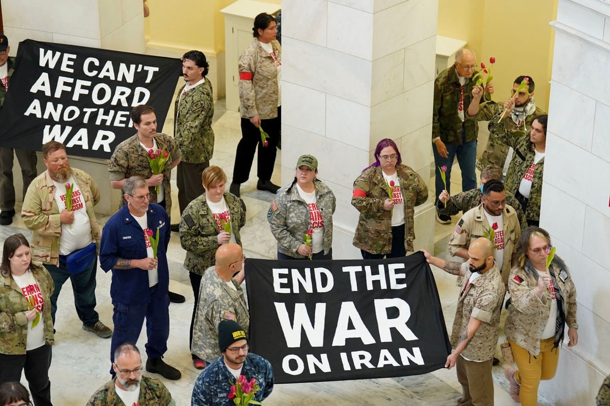 Military veterans arrested for occupying Capitol building in opposition to Iran war