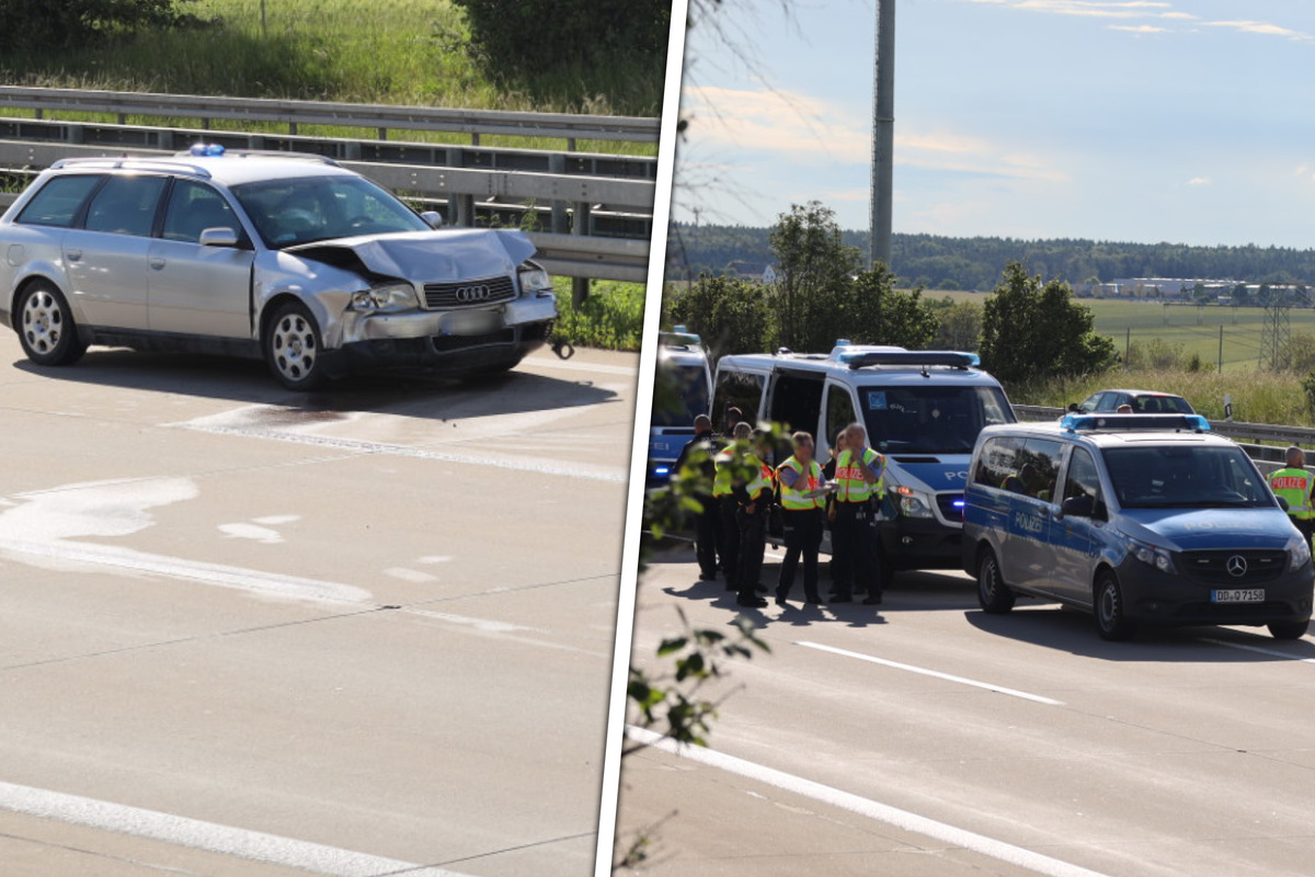 Nach zwei Unfällen Vollsperrung auf A4 von Chemnitz Richtung Dresden