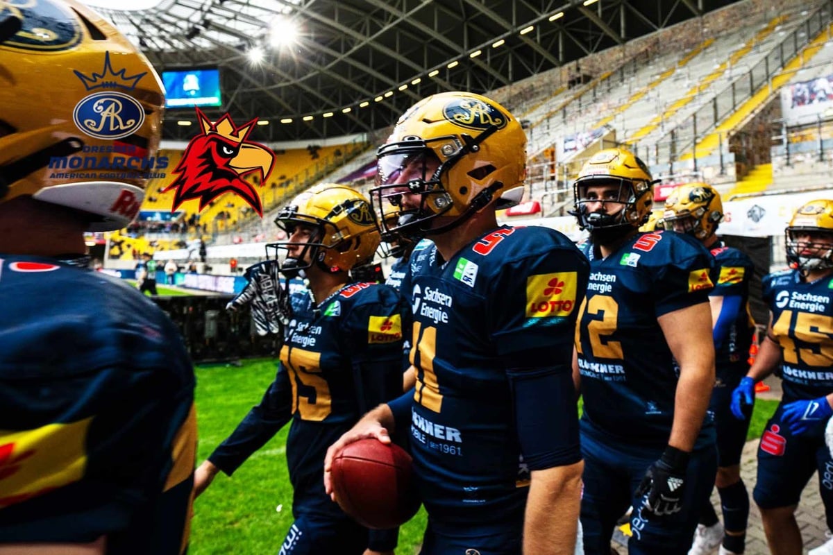GFL Bowl live: Im Rudolf-Harbig-Stadion kribbelt es, die Spieler machen sich warm