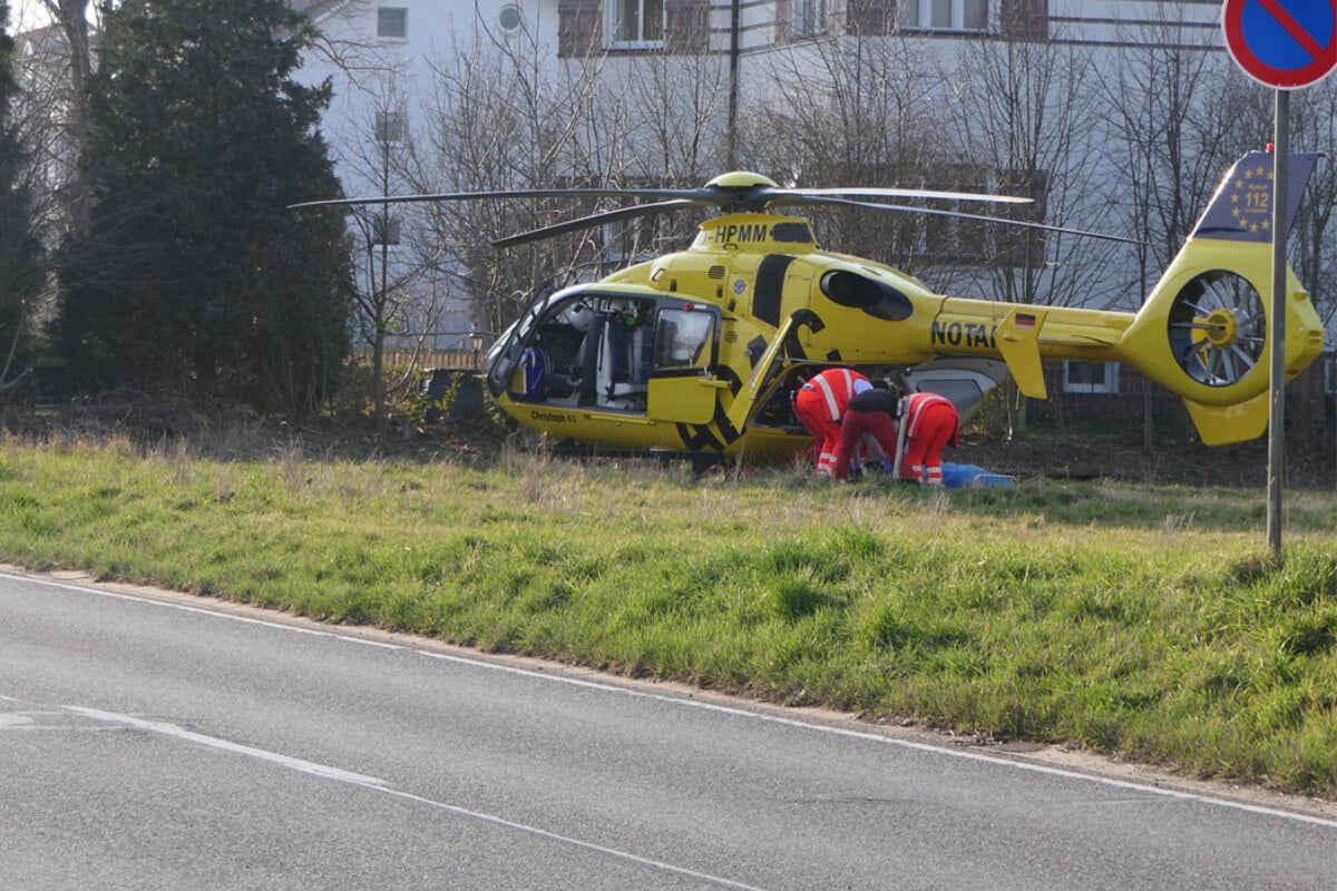 Child hit by car near Leipzig: helicopter in use