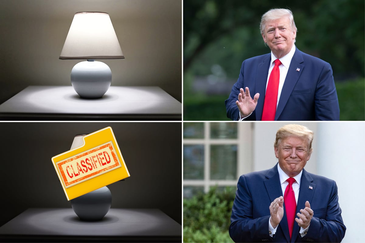 Donald Trump Reportedly Used A Folder Marked "classified" As A Light Shade!