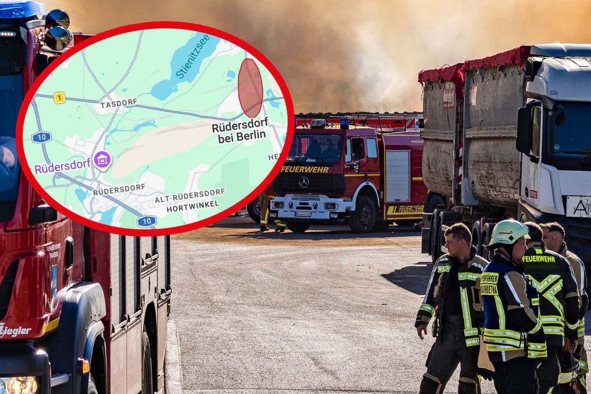 Großbrand auf Firmengelände in Brandenburg: Warnung über NINA