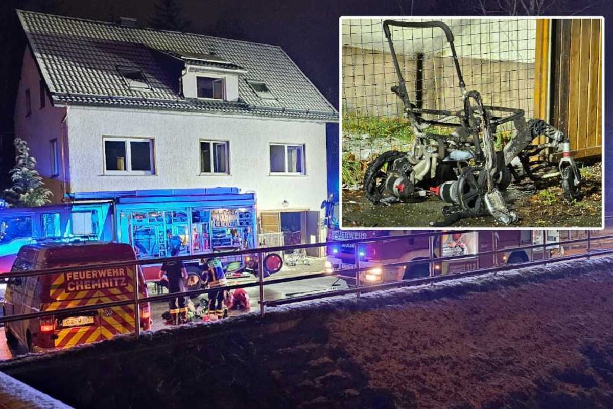 Feuerwehreinsatz in Chemnitz: Elektro-Rollstuhl fängt in Garage Feuer