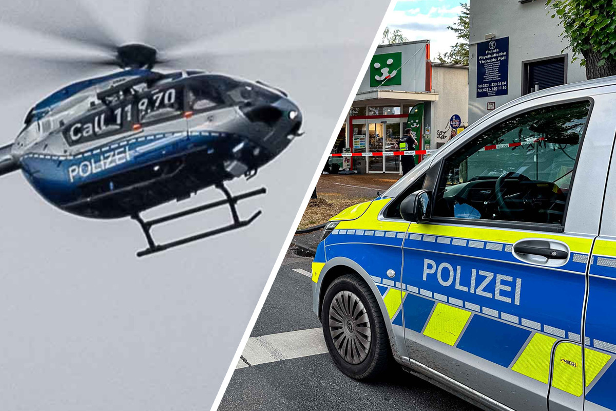 Polizei-Großeinsatz nach Überfall: Kripo fahndet mit Hubschrauber nach Flüchtigen