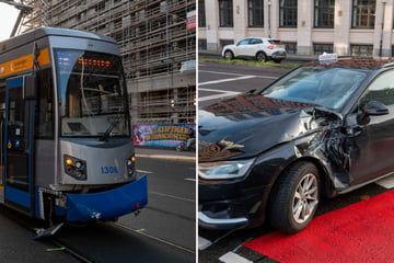 Unfall im Leipziger Osten: Straßenbahn rammt wendenden Audi