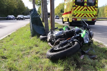 Unfall auf Neefestraße in Chemnitz: Bikerin stürzt und verletzt sich schwer