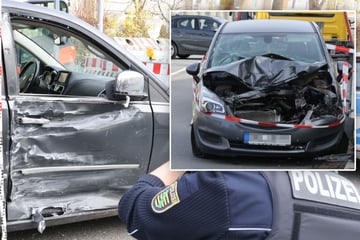 Fast zeitgleich: Laster krachen in Chemnitz mit Autos zusammen