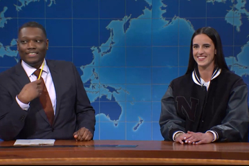 Caitlin Clark roasts Michael Che for jokes about women's sports in viral SNL appearance
