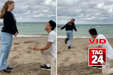 Viral Video of the Day for October 1, 2023: Girl screams and dashes away after boyfriend proposes!