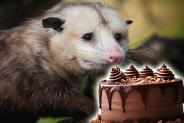 "Cake bandit" opossum rescued after near-fatal chocolate fiasco