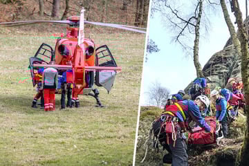 Absturz in Sächsischer Schweiz: Kletterin knallt mit Kopf gegen Felswand