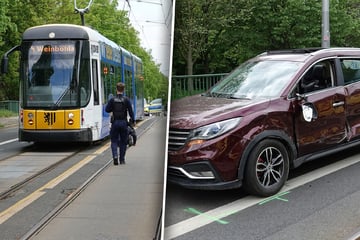 Auto kollidiert in Dresden mit Linie 4: Fahrerin und Kind in Klinik eingeliefert