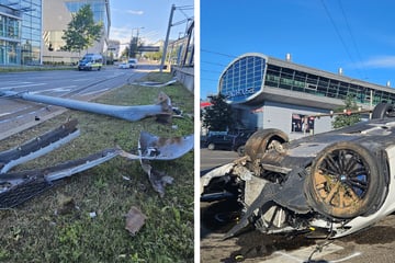 BMW überschlägt sich und rutscht 150 Meter auf Dach weiter