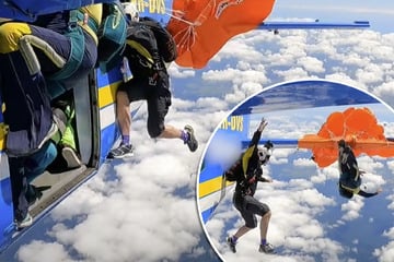 Drama in 4,6 Kilometern Höhe: Fallschirmspringer bleibt an Flugzeug hängen