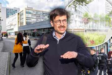 Dresden: Grüner Bogen an der Prager Straße: Licht und Schatten sollen Krimi-Hotspot entschärfen