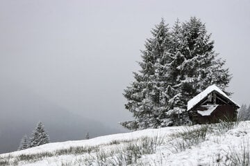 Schnee in den bayerischen Alpen, aber nur von kurzer Dauer