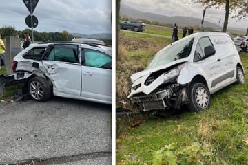 Kreuzungs-Karambolage! Lkw schleudert Skoda über die Straße