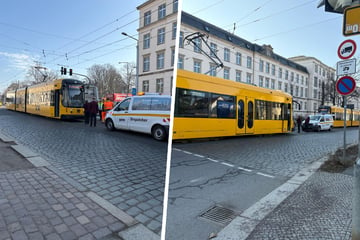 Unfall in der Neustadt: Straßenbahn und Laster krachen zusammen