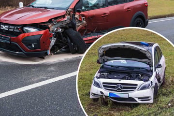 Übler Crash: Zwei Autos stoßen auf B296 zusammen