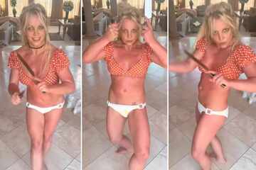 Britney Spears dances with butcher knives in concerning new video
