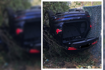 Unfall A6: Schwerer Unfall auf A6: Audi Q3 schleudert über Straße und hebt an Leitplanke ab