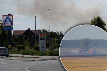 Rettungskräfte eilen zu Brand in Sachsen: Hektarweise Feld in Flammen