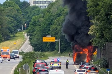 Hamburg: Transporter geht in Flammen auf: Hauptverkehrs-Ader in Hamburg gesperrt