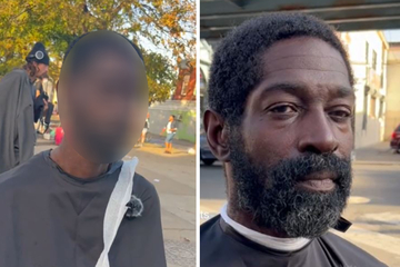Obdachloser bekommt Bart und Haare geschnitten: So erstaunlich anders sieht er danach aus
