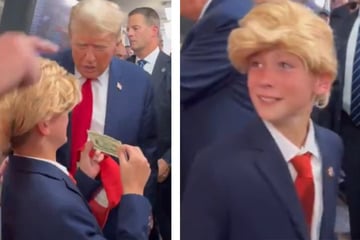Trump trifft auf jungen Doppelgänger: Was er dann tut, rührt Kind zu Tränen!