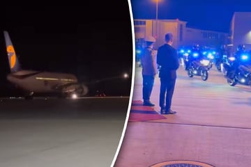 Dresden: Roter Teppich, Polizei-Eskorte: Aufregender Tag für Dresdner Flughafen