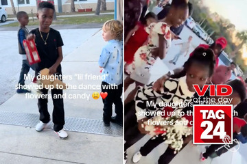 Viral Video of the Day for February 14, 2024: Little boy surprises crush with flowers for Valentine's Day!