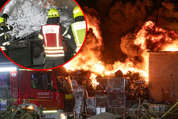 Großbrand in Sachsen! Elektro-Schrott fängt Feuer, Rauchsäule und Flammen meterhoch