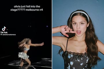 Olivia Rodrigo laughs off on-stage fall at GUTS World Tour with viral TikTok