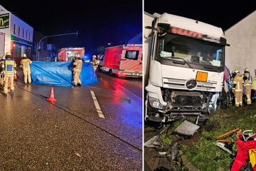 Tödlicher Unfall: Lkw zerquetscht Kleinbus