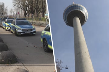 Personen auf Fernmeldeturm in Mannheim gesichtet: Hubschrauber sucht in 200 Metern Höhe