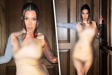 Was trägt sie denn da? Kourtney Kardashian verwirrt Fans mit Nackt-Kleid