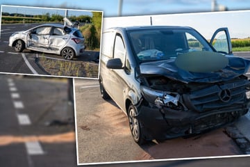 Hyundai und Mercedes krachen ineinander: Zwei Verletzte bei schwerem Kreuzungscrash in Leipzig