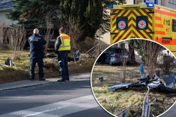 Senior Kommt Mit SUV von Straße AB und Brettert in Vorgarten