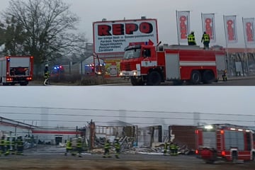 REPO-Markt brennt lichterloh: Feuerwehr stundenlang im Einsatz