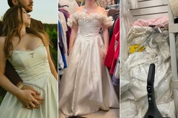 Bride transforms $25 thrift store frock into dream wedding dress!