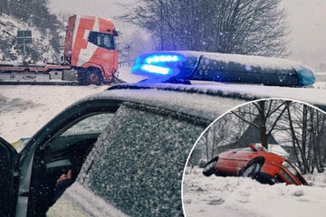 Schneefall und Glätte sorgen für Unfälle auf Sachsens Straßen: Stau-Gefahr!