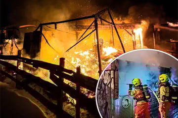 Hoher Schaden: Strandbar steht plötzlich in Flammen und brennt komplett aus