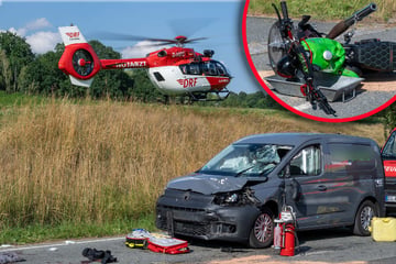 Schwerer Frontalcrash: Junger Motorradfahrer (16) mit Hubschrauber in Klinik geflogen