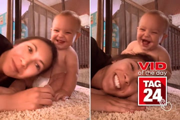 Viral Video of the Day for November 18, 2024: Toddler can't stop laughing when mom rests her head on his lap!