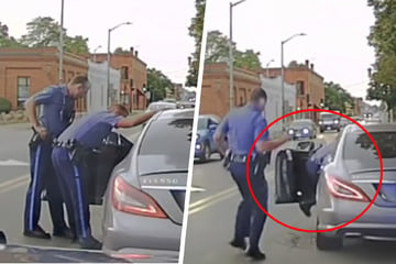 Mercedes-Fahrer gibt bei Kontrolle Gas und schleift Polizist die Straße entlang