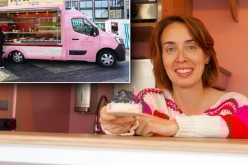 Leipzig: Rosa Foodtruck polarisiert auf Wochenmarkt: Anjas Kuchen sind hier einzigartig
