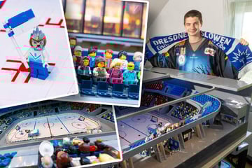 Megaprojekt im Dachboden: Eislöwen-Fan baut Stadion mit 150.000 Legosteinen nach