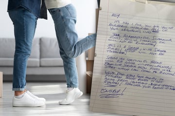 Paar zieht in erste gemeinsame Wohnung, doch dann finden sie diesen Zettel