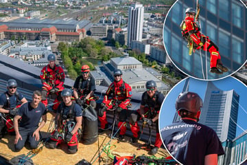 Leipzig: Spektakuläres Abseil-Manöver vom Leipziger Uniriesen: Jetzt ist sogar ein Weltrekord geplant