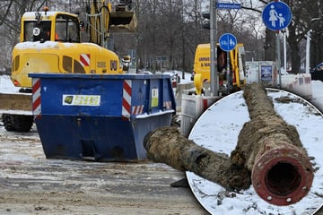 Leipzig: Wasserrohrbruch auf Leipziger Hauptverkehrsstraße: Anwohner sitzen auf dem Trockenen